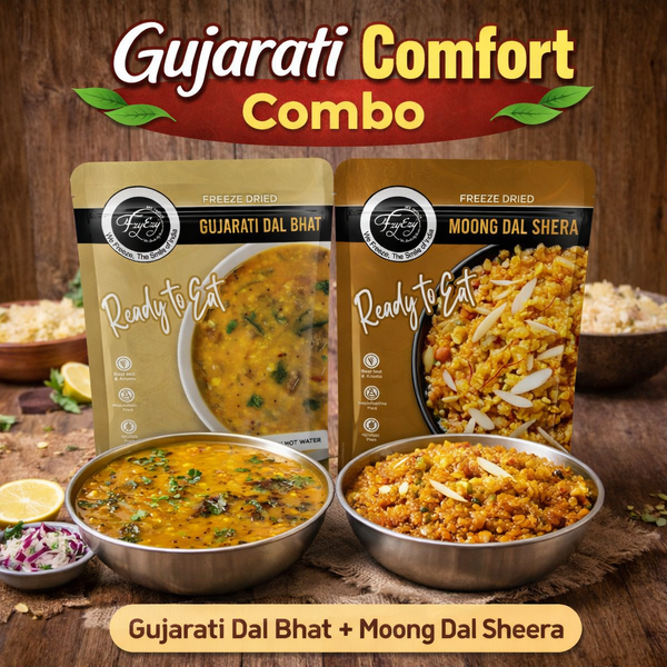 🥄 Gujarati Comfort Combo (Gujarati Dal Bhat, Moong Dal Sheera)