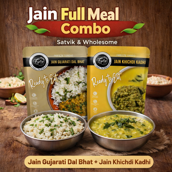 🌿 Jain Full Meal Combo (Jain Gujarati Dal Bhat, Jain Khichdi Kadhi)